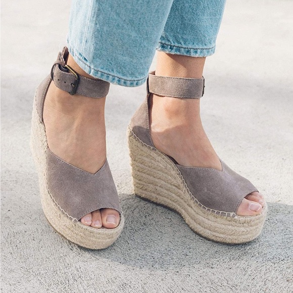 Soludos Shoes - Soludos 4” Scale Suede Espadrille Platform Jute Wedge